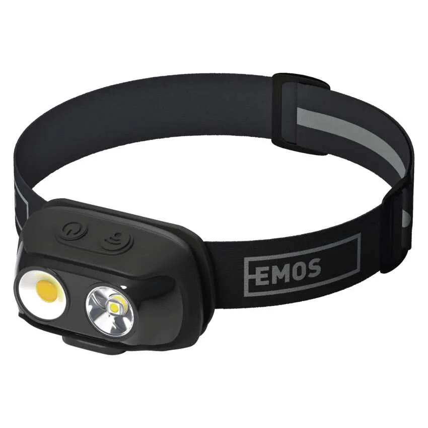 EMOS COB LED Fejlámpa tölthető, 500lm, 130m, Li-pol 1200mAh EMOS COB LED Fejlámpa tölthető, 500lm, 130m, Li-pol 1200mAh